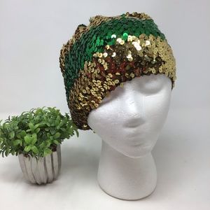 St. Patrick’s Green and Gold Sequin Beret